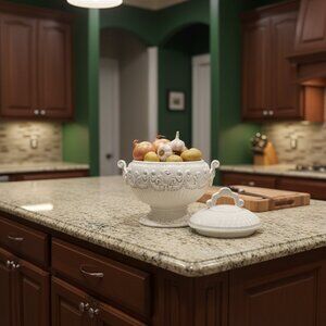 American Atelier “Baroque” Ironstone Soup Tureen White Pedestal 1 gallon (3.5l)